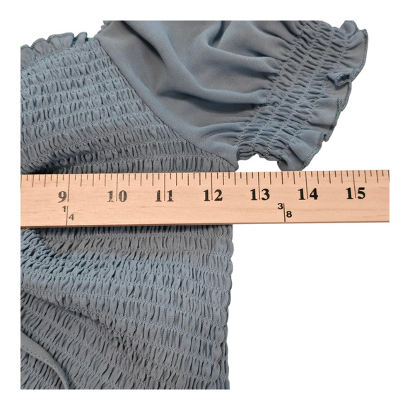 Love Tree Womens Smocked Coquette Top Size L Puff Sleeve Cottagecore Romantic - Picture 8 of 10